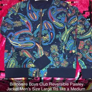 Billionaire Boys Club Reversible Jacket Paisley/Navy Men’s Size Large